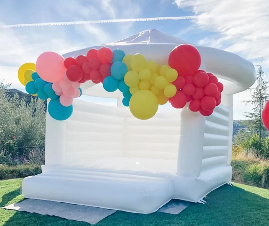 White Tent Bounce House - Kids Party Rentals Co