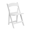 White Resin Folding Chair with Padded Seat