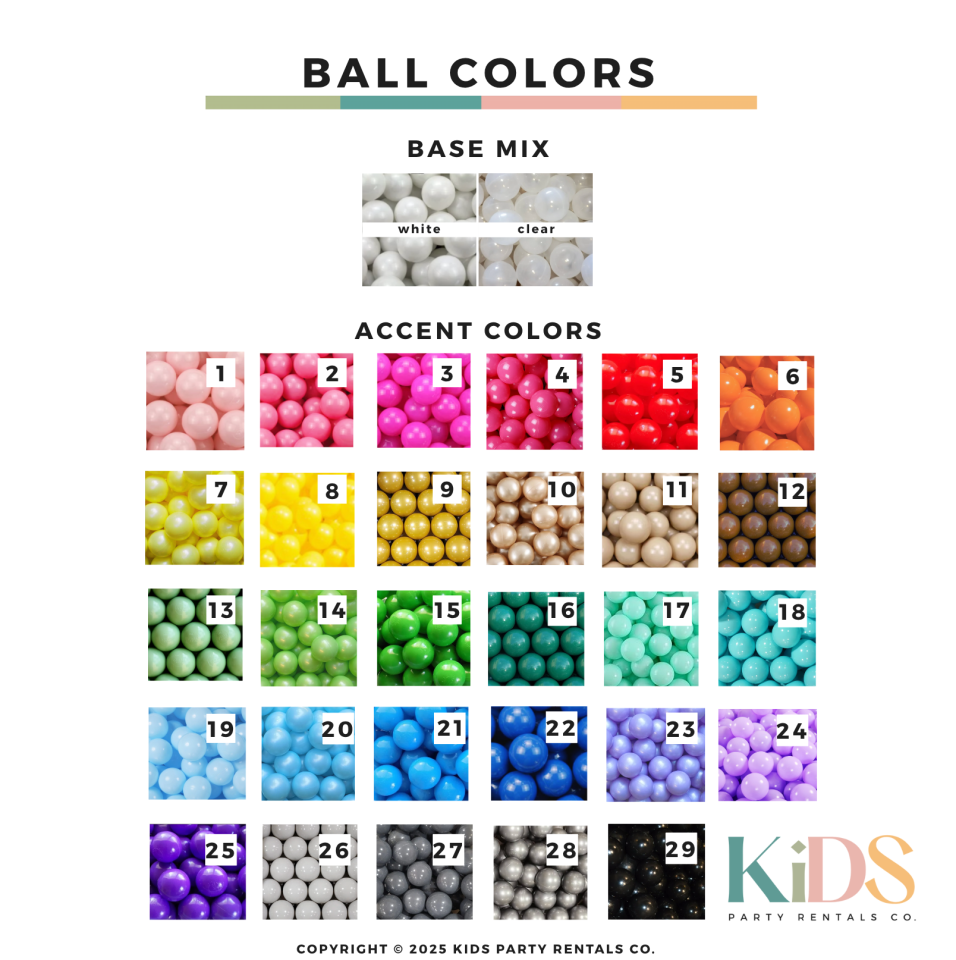Accent Ball Colors - Kids Party Rentals Co
