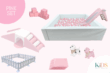 Pastel Pink and White Softplay Set